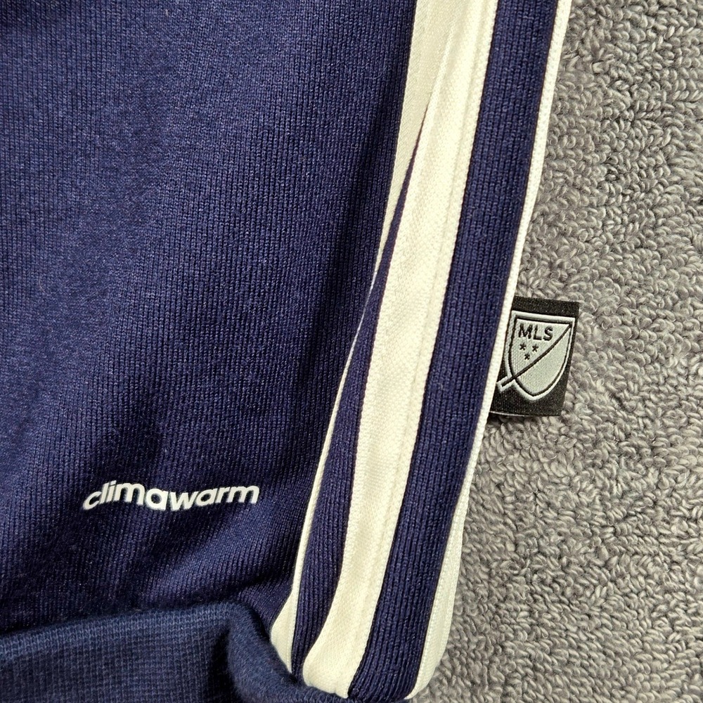 Adidas LA Galaxy Hoodie Mens Large Navy Blue Excellent Climawarm Quarter Zip MLS - Picture 3 of 16